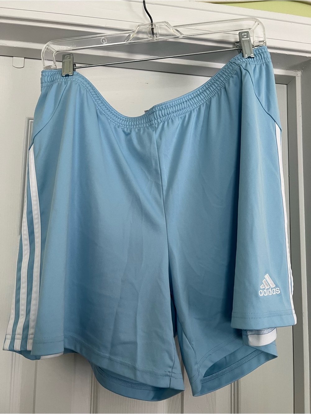 adidas Light Blue ClimaLite Athletic Shorts with White Tag